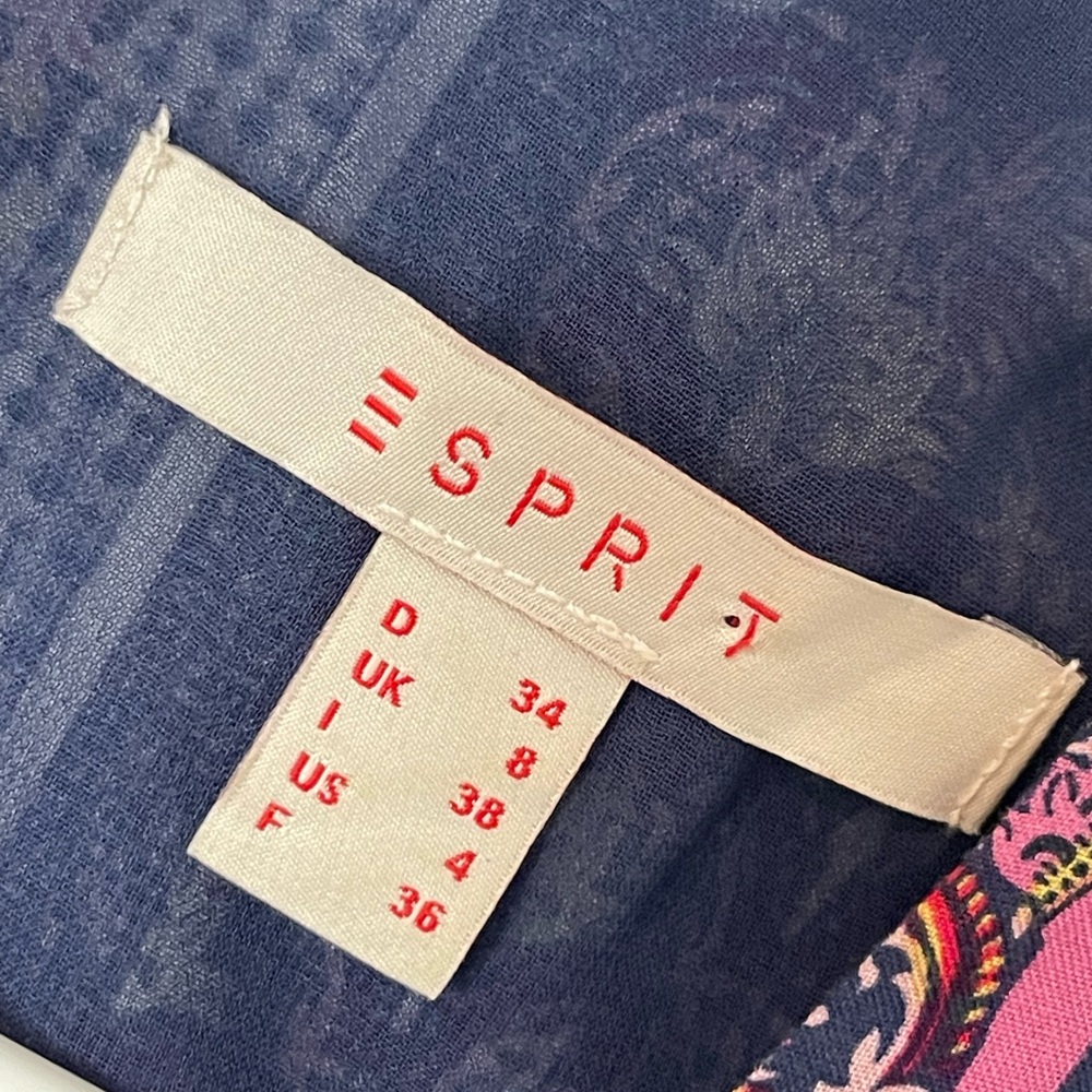 Esprit Patterned Midi Dress with Purple and Pink Accents - Picture 3 of 5